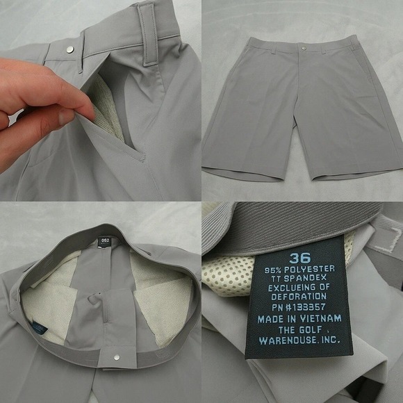 The Golf Warhouse Shorts Men 36 Gray Performance Lightweight Flex Hiking Pockets - Picture 1 of 13
